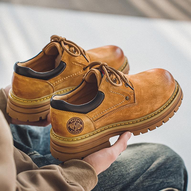 3191 men's short boots low-top British leather retro tooling shoes casual thick-soled wear-resistant outdoor mountaineering men's shoes