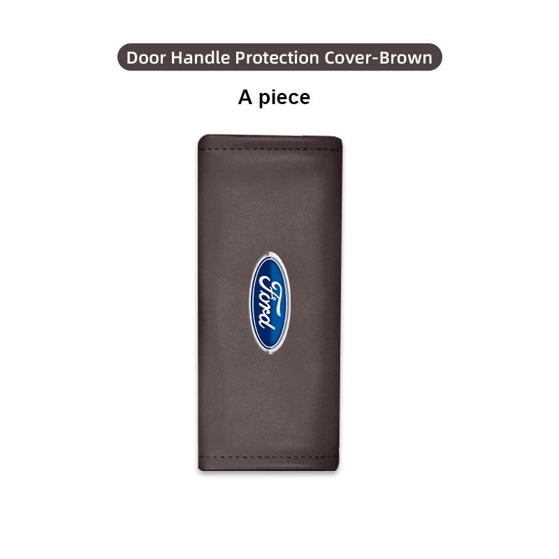Leather Car Door Handle Protection Sleeve Anti Stick Interior Accessory For Ford Fiesta Ranger Mondeo Escape Ecosport Fusion