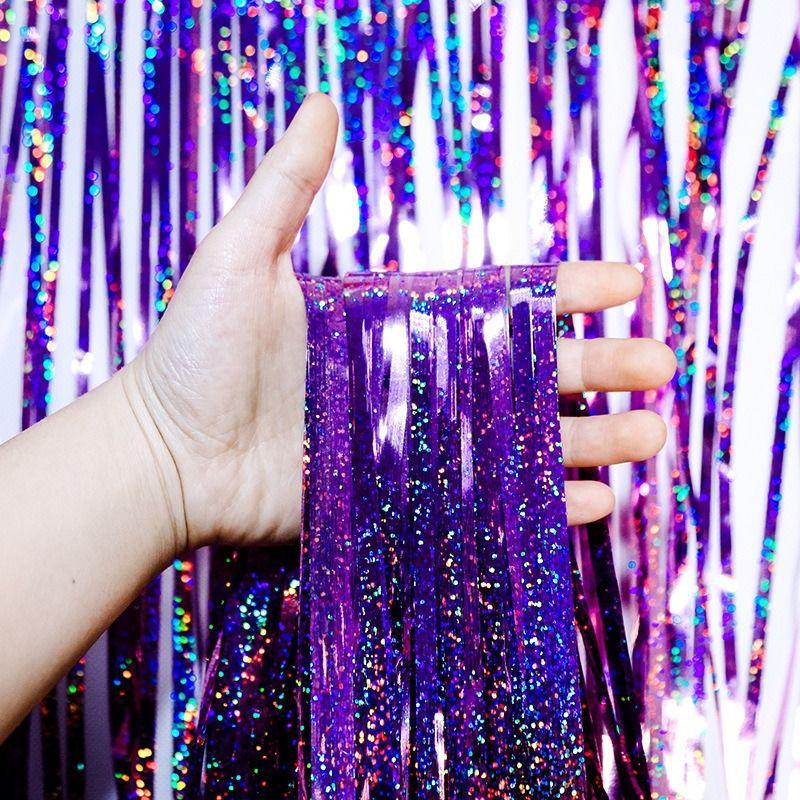 Laser Fringe Backdrop & Tinsel for Party or Event Decoration