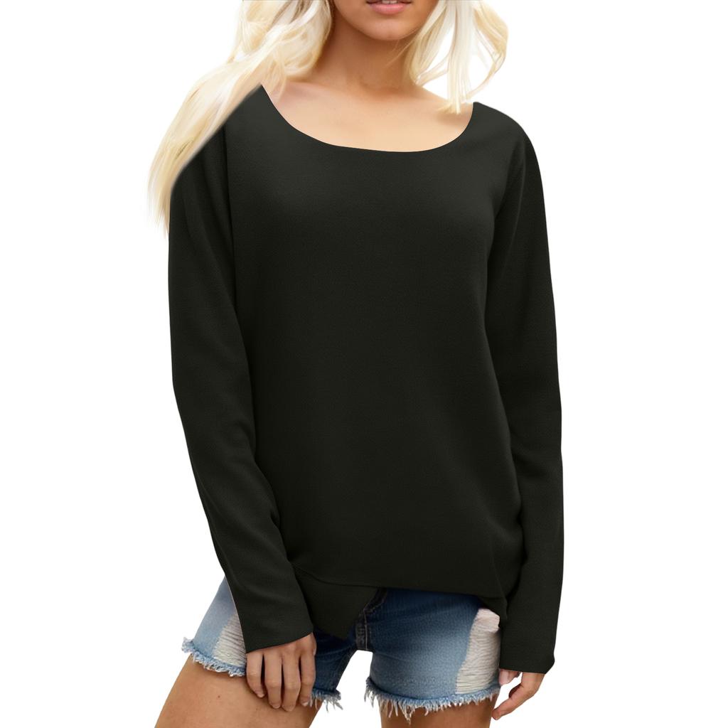 Ladies' Loose Comfortable Casual Fashionable And Warm Underwear With Seamless Round Neck And Thick Velvet Top