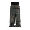 FlowStreet Camouflage Cargohosen mit drei Bundfalten für Herren Streetwear Patchwork Baggy Jeans Weites Bein Lässig Locker Denim-Hosen Übergroß