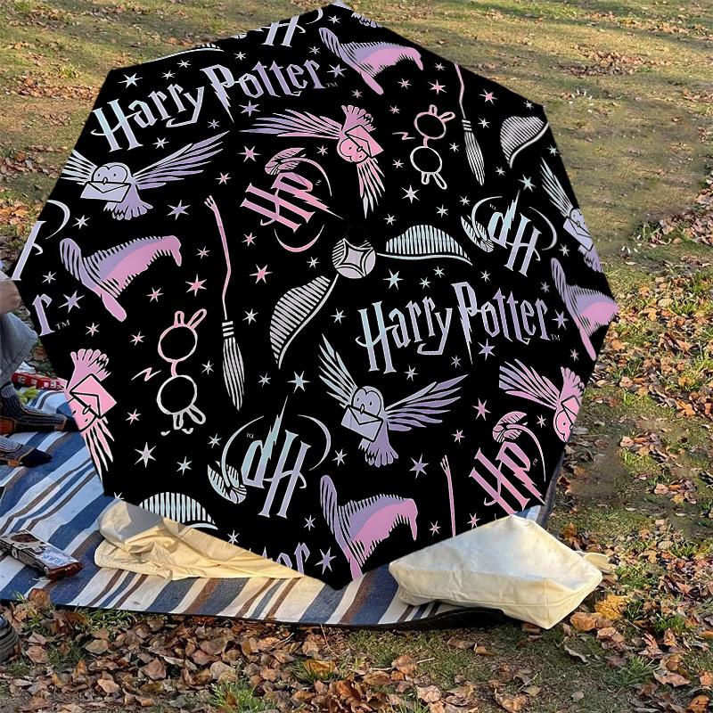 1PC Harry Potter Broomstick Umbrella-8-Rib Reinforced, Automatic Open, Lightweight & Durable, Cute Fashion Accessory for Outdoor, D2677
