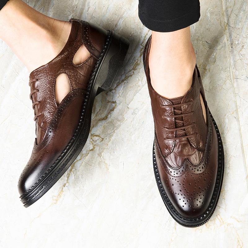 Fashion Business men's leather shoes Breathable comfortable high-quality style Dress up party and Office Luxury outdoor shoes 38-47