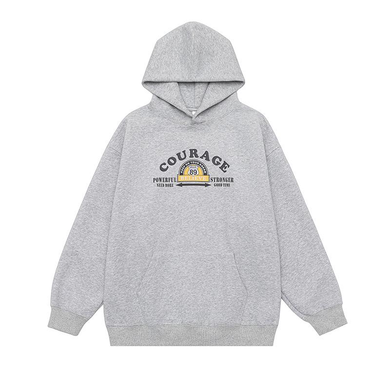 Female Pattern Printed Pullover Hooded Sweatshirt for Men and Women New American Street Jacket for Autumn