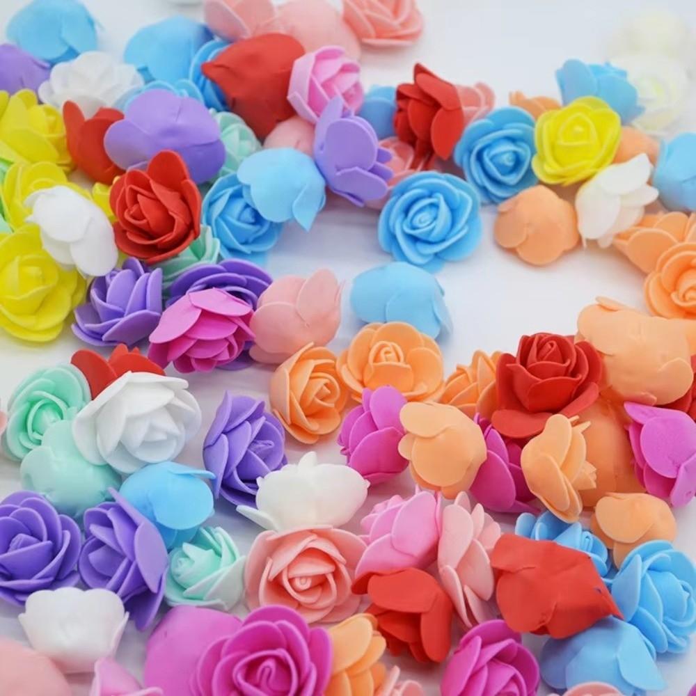 3cm Künstliche Blumen Handgefertigte Blumenmaterialien Schaumstoff Rosenköpfe Valentinstagsrose