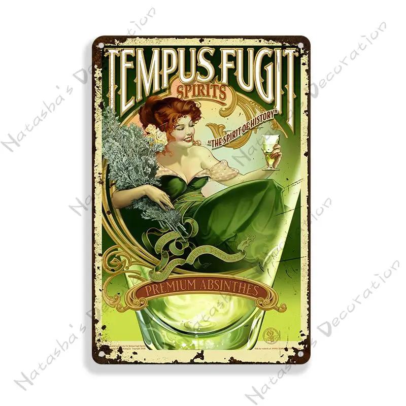 

Absinthe Vintage Poster Beer Metal Sign Decorative Wall Plate Retro Metal Plaque Man Cave Home Metal Plate Wall Industrial Decor 20X30CM