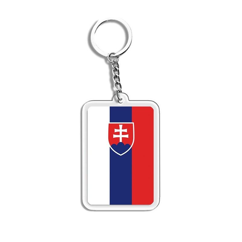 Acrylic Keychain Country Flags Collection United States Spain Russia France For Car Key Bag Gift Souvenir