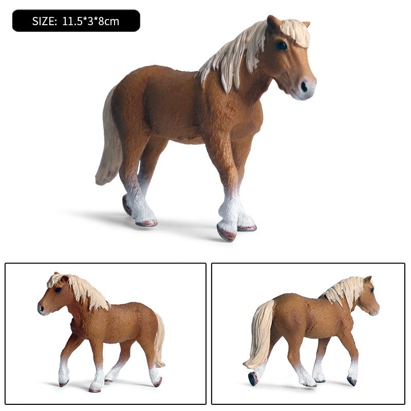 Oenux Original Forest Wild Steed Farm Animal Horse Realistic Model Action Figures Haflinger Ferghana horse PVC Figurines Toy Kid