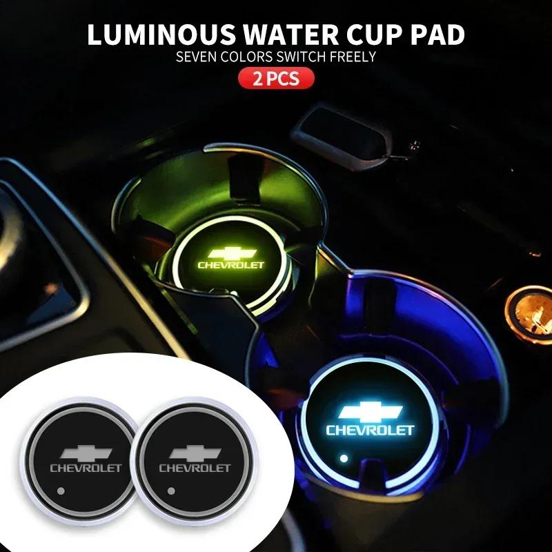 LED-Halterleuchten USB-wiederaufladbare Tassenunterlage 7 Farbwechselnde leuchtende Untersetzer für Chevrolet Monza Cruze Crvalier Malibu Captiva