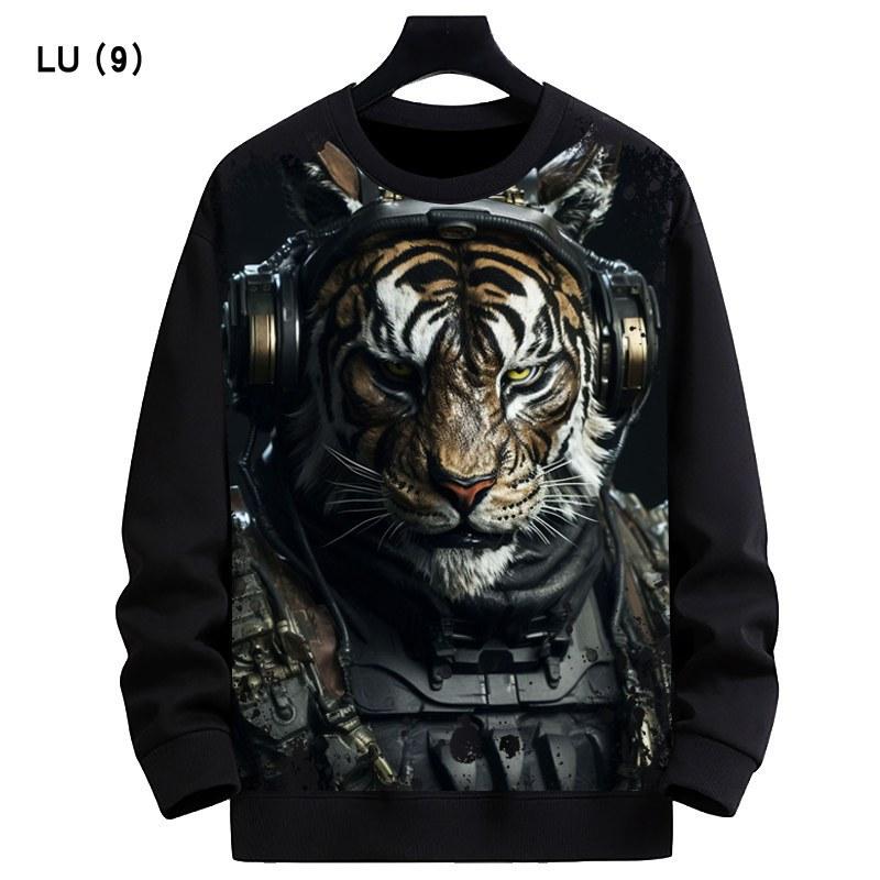 

Повседневная спортивная одежда толстовка с капюшоном с круглым вырезом и рисунком тигра для мужчин с длинными рукавами с 3D-цифровой печатью 6XL