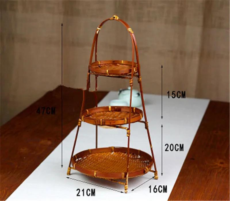 Bambusgeflecht Stroh Kreativer Obstkorbständer Weidenbrot Lebensmittelaufbewahrung Küche Dekorieren Teller Tablett Panier Osier Container