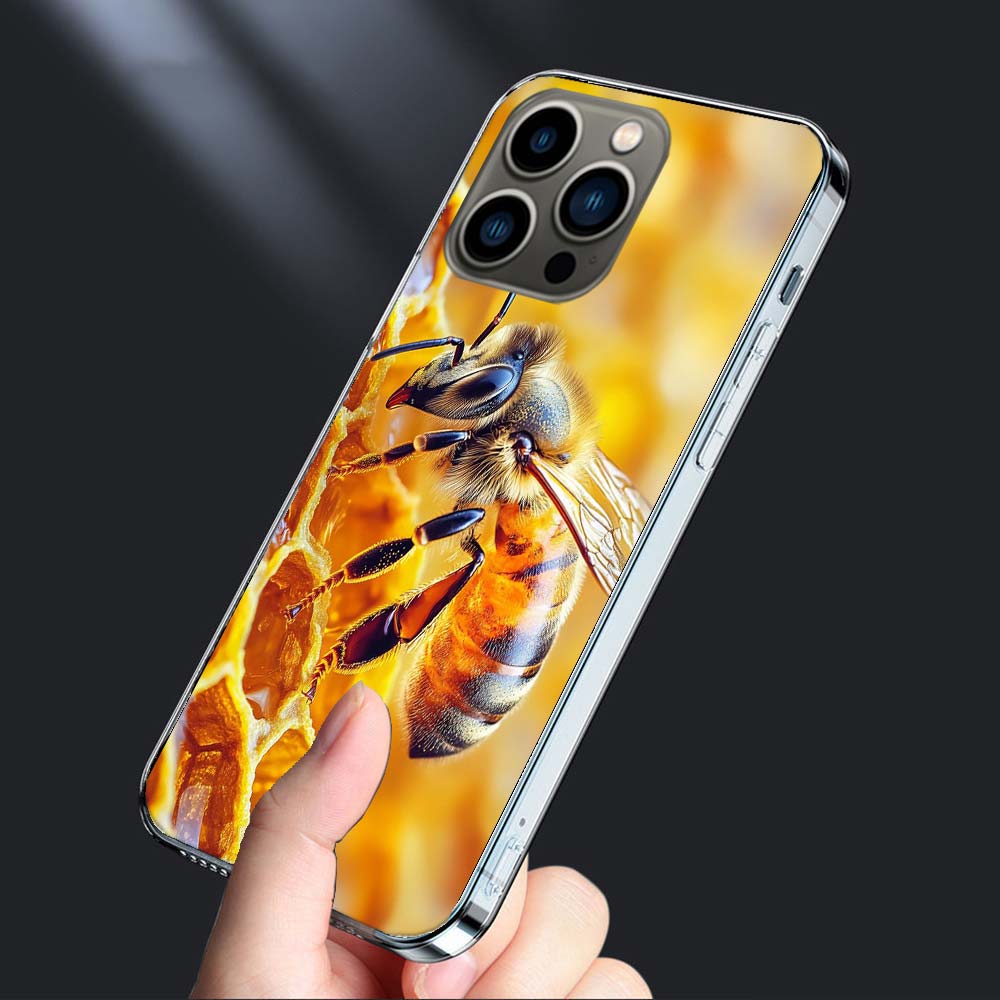 

Пчелы и Мед в Сотовом Чехле Для Телефона Для Iphone 16E 15 Pro 14 Plus 17E 16 17 Pro Max Air 11 12 13 Mini Ударопрочный Чехол iPhone 14 Pro
