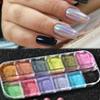 12 siatek / pudełko Holograficzny brokat do paznokci Pigment laserowy kolorowy pył Nail Art Decoration!