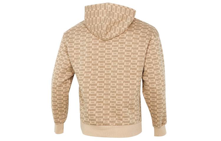 PUMA Luxe Aop Sweatshirts Men's Khaki Hooded Moderate Regular 534409-20