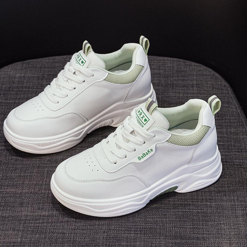 2026 Spring New White Shoes Women's Shoes Thick Soled Casual Sports Shoes Travel Shoes Dad Shoes