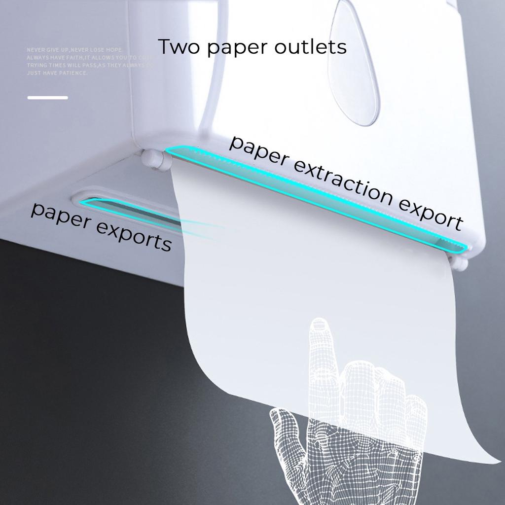 WTEMPO Doppelschichtige Wandmontierte Taschentuchbox Perforationsfreie Papierfach Wasserdicht Toilettenpapier Aufbewahrungsregal Rollenpapier Taschentuchhalter