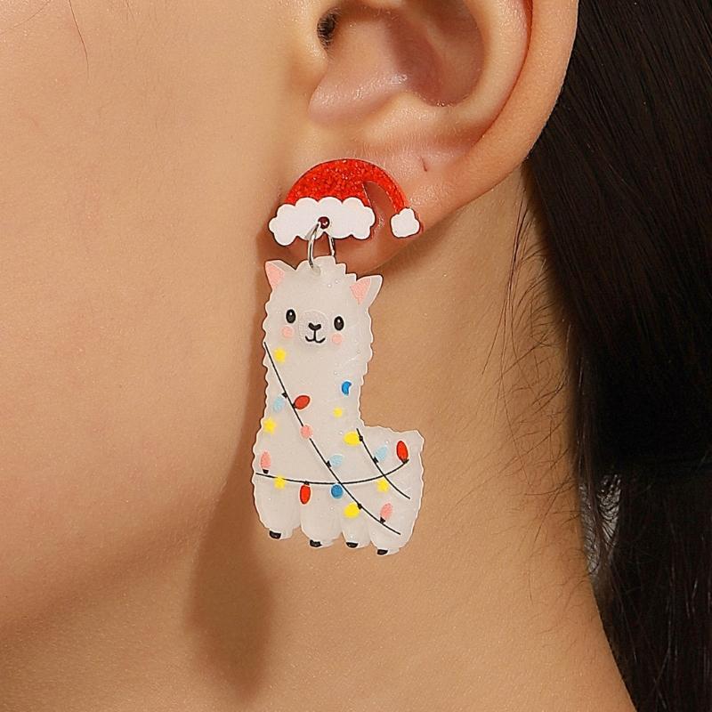 Fashion Dangle Earrings Tree Alpacas Gingerbreads Man Earrings Statement Jewelry