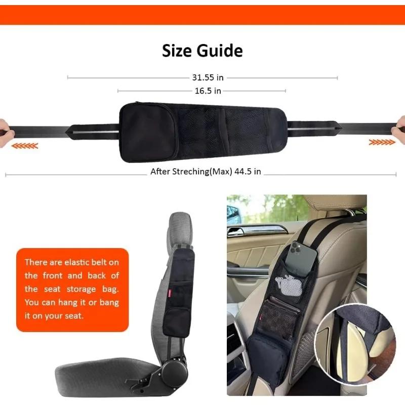 Autositz Seiten-Organizer Autoaufbewahrung Hängetasche mit Netztasche für Telefone Getränke und Sachen Kompatibel mit Autos SUVs LKWs