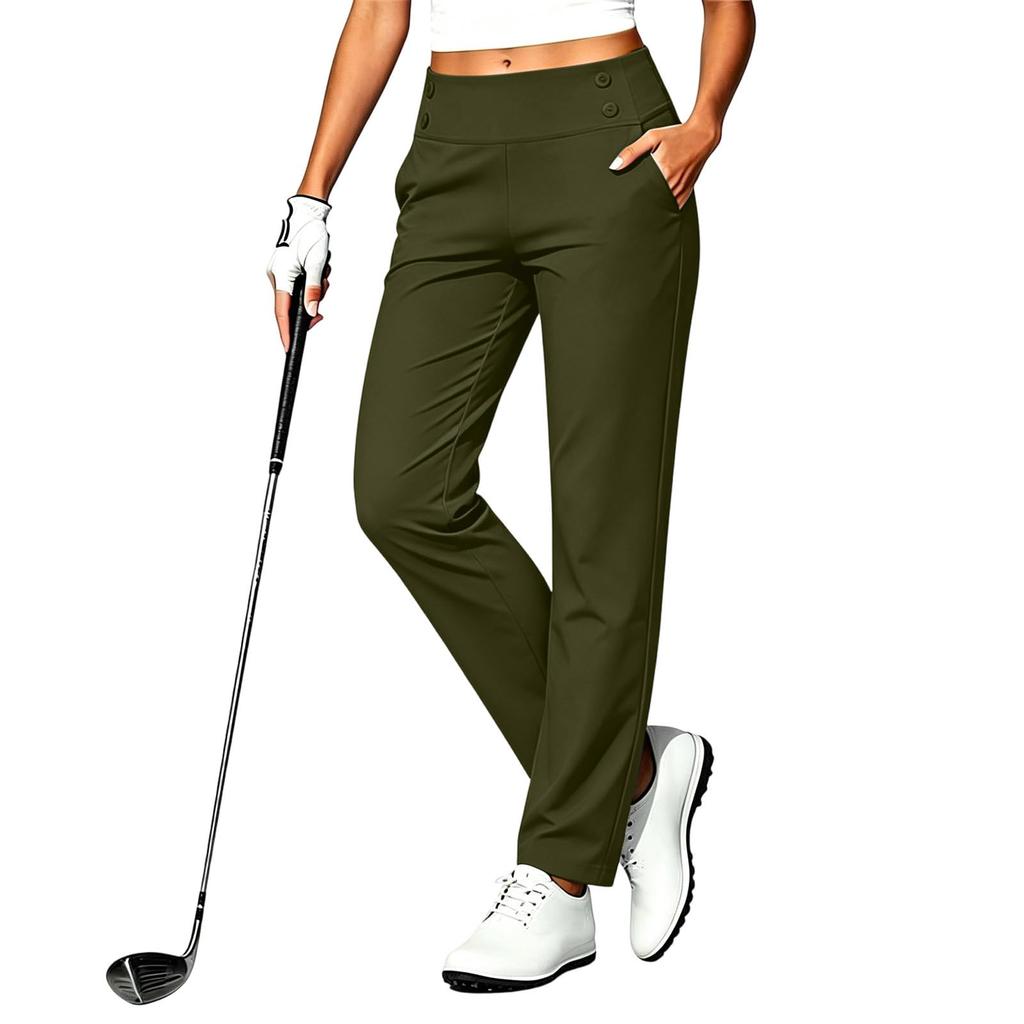 Women's Casual Loose Fit Pants with Elastic Waistband and Pockets