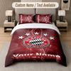 Set Biancheria da Letto Personalizzato Motivo Bayern Monaco, Stampa Nome Testo 1 Copripiumino più 2 Federe Tessile per la Casa