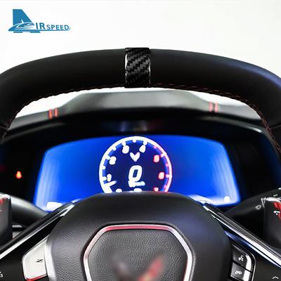 Real Carbon Fiber Sticker For Chevrolet Corvette C8    Car Steering Wheel Decoration Ring Cover Interior