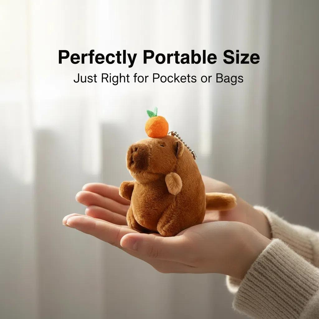 Wiggly Tail Capybara Plush Toy Keychain, Cute Kawaii Capybara Plushie with Moving Tail, Anime Bag Charm Gift for Girls Kids Fans