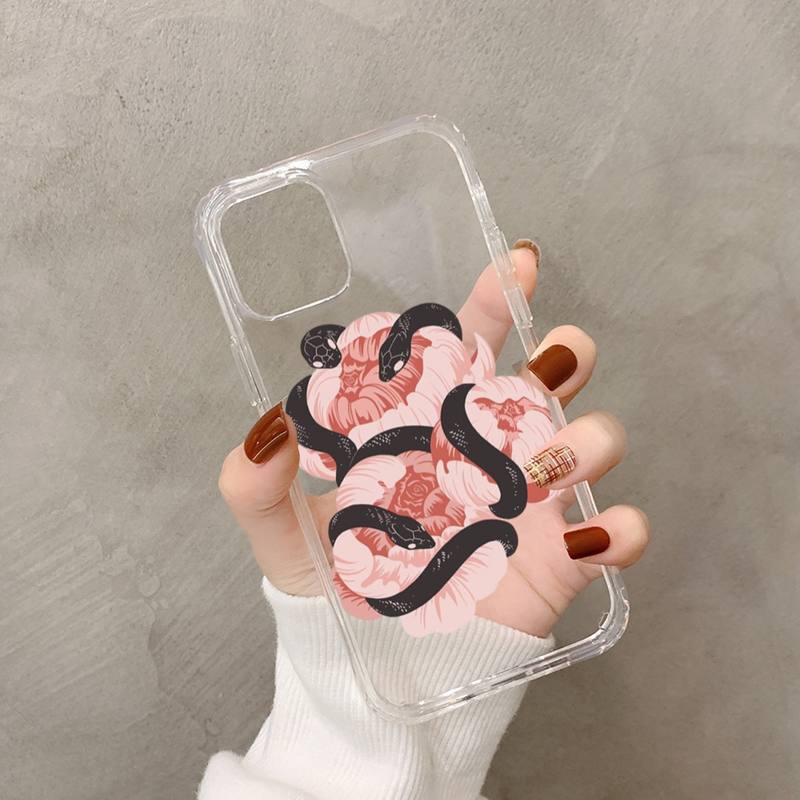 Snake Flower Snake Painting Phone Case for iPhone 11 12 13 Mini Pro XS MAX 8 7 6 6S Plus X 5S SE 2020 XR Case