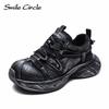 Women Sneakers Round Toe Height Increase Trainers Fashion Casual Thick Bottom Shoes