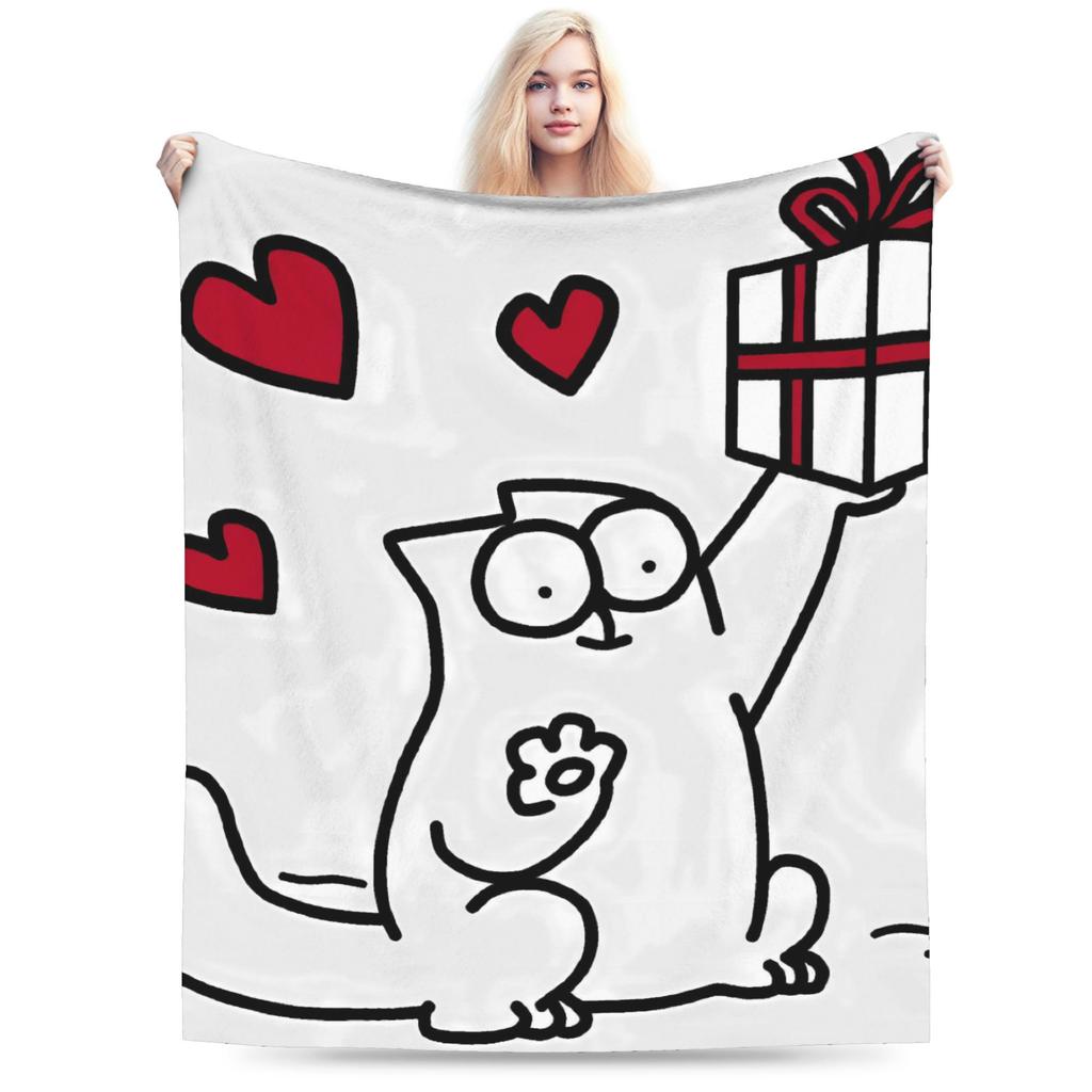 Simons Katze Decken Qualität Warm Weich Bettwäsche Überwürfe Winter Kinder Couch Sessel Sofa Bett Flauschige Tagesdecke