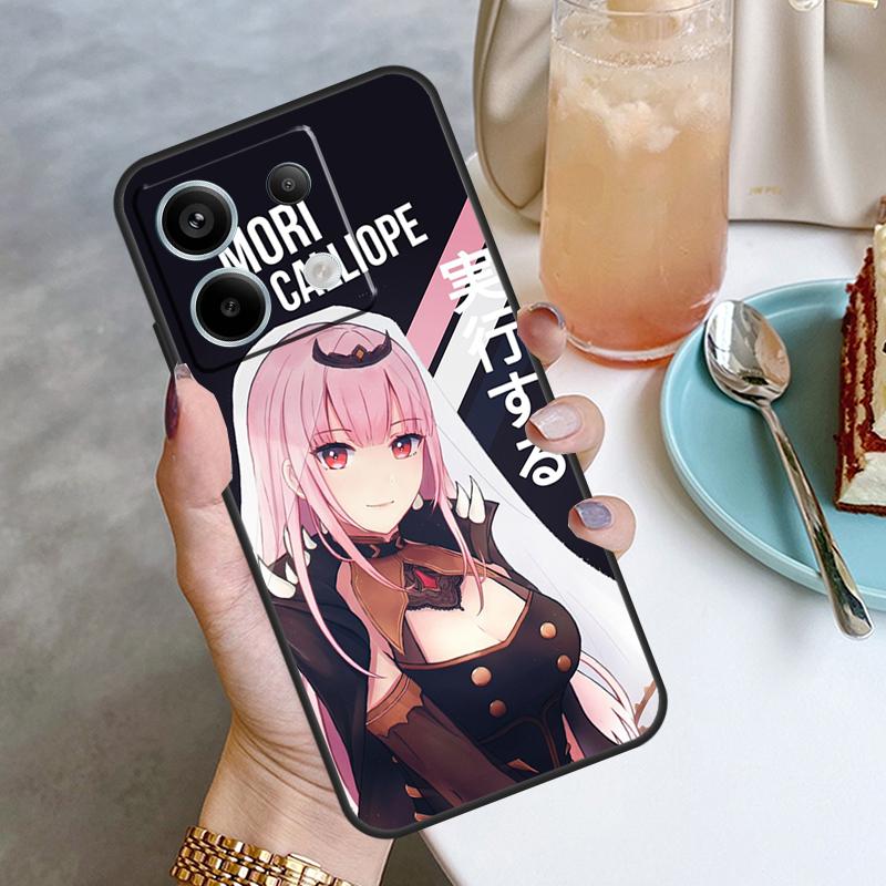 Hololive Mori Calliope Case For Xiaomi Redmi Note 13 Pro 12 11 10 9 Note 12S 10S 11S 9S Redmi 12 10C 12C 13C Cover