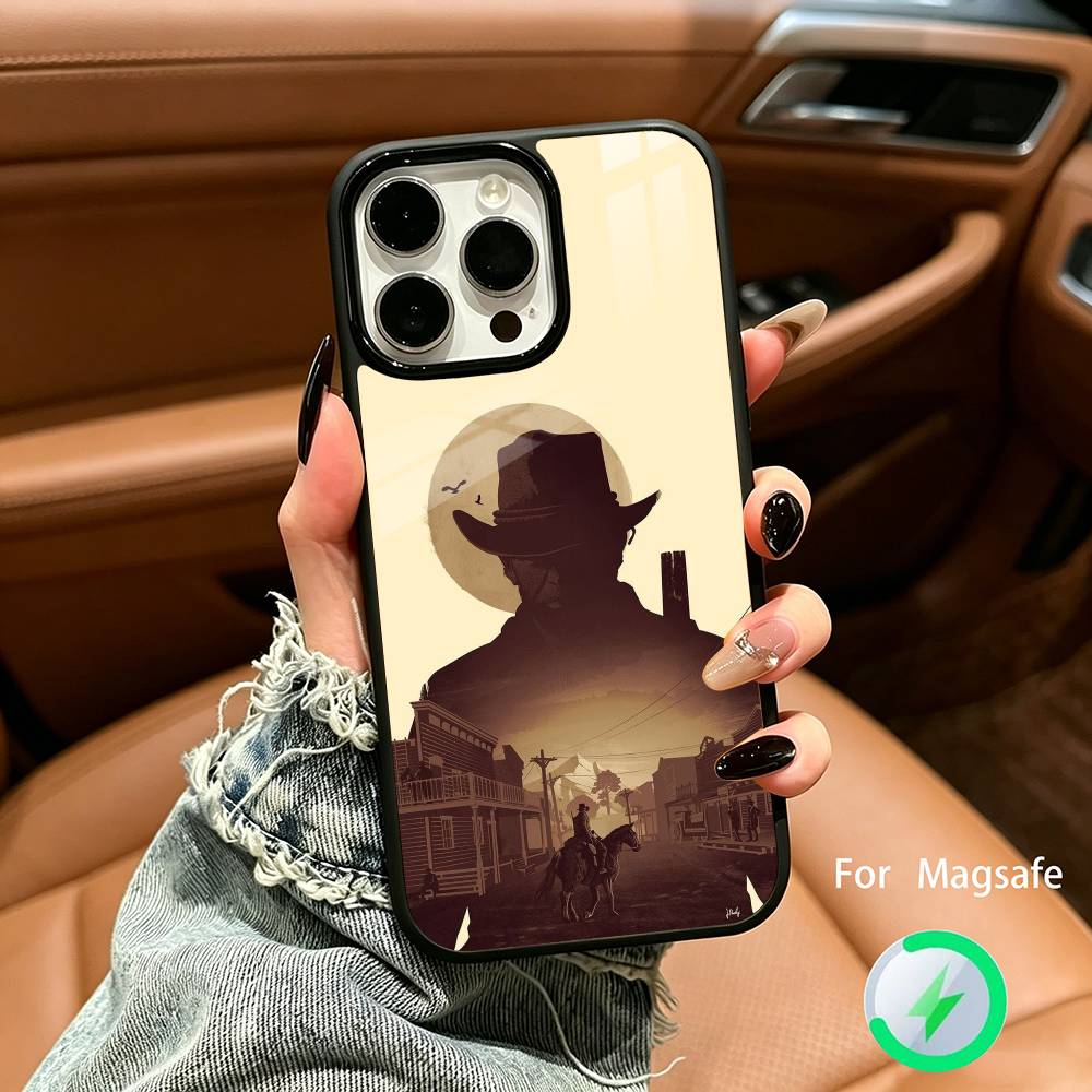 R-Red D-Dead Redemption RDR 2 Wireless charging phone case compatible with iPhone 17/16/15/14/13/12/11