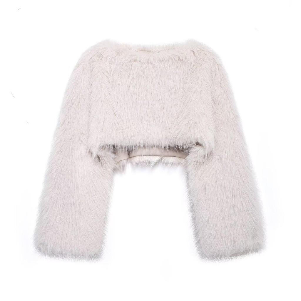 Women's High-End Faux Fur Pullover Coat - Autumn/Winter Versatile Short Style