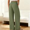 Wide Leg Pants for Women Flowy  Drawstring Elastic Waist Trousers with Pockets Summer Beach Vacation Clothes
