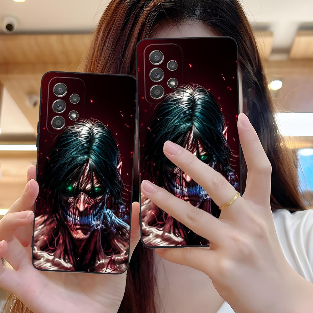 AOT Eren Mobile Cell Phone Case for Samsung Galaxy A73 72 71 70 56 55 54 53 52 36 35 34 23 16 15 5G Colour Protective Luxury