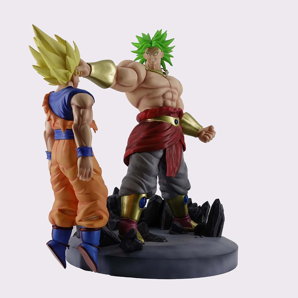 38cm Dragon Ball Broli Vs Goku Super Saiyan Pvc Action Figure Anime Model Statue For Fan Collection Desktop Decoration Gift