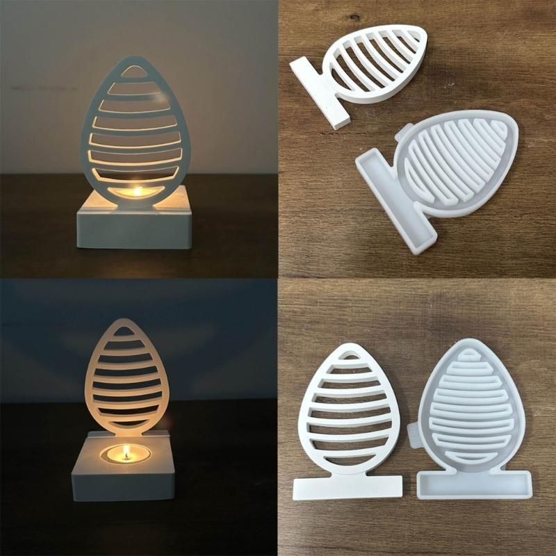 Easter Rabbit Silicone Mold Candlestick Resin Mold Heart Rabbit Holder Silicone Mold DIY Candlestick Casting Mold