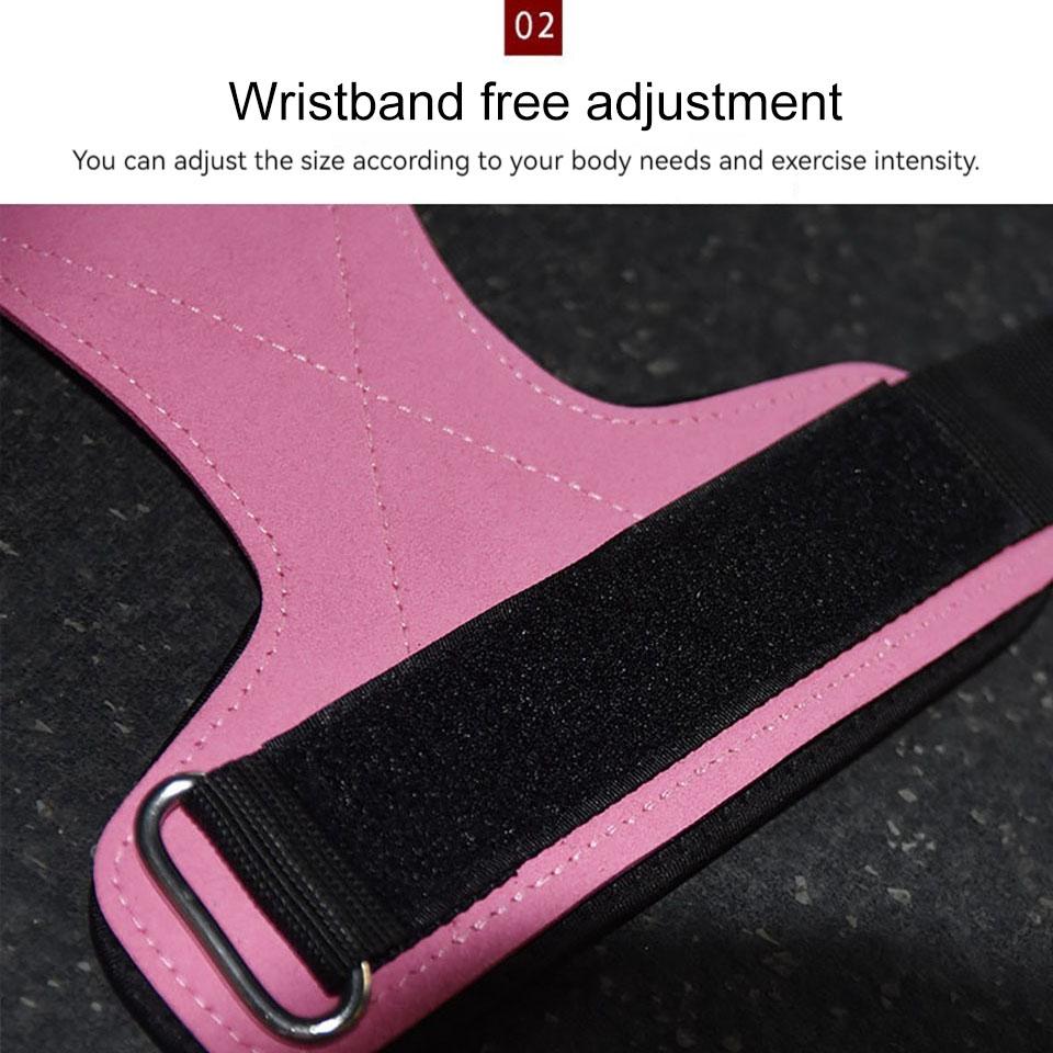 Gobygo 1Pair Gym Palm Gloves Solid Adjustable Strength Training Grip Support Wrist Bands Pull-Ups Bench Press Hard Pull-Up Bands