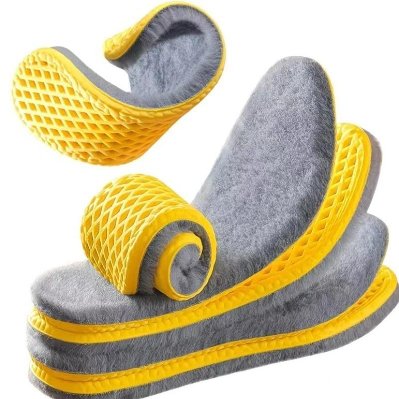 1 Paar Zuschneidbare Belüftete Einlegesohlen Elastizität Unisex Warm Imitierte Wolle Weiche Sohle Baumwolleinlegesohlen