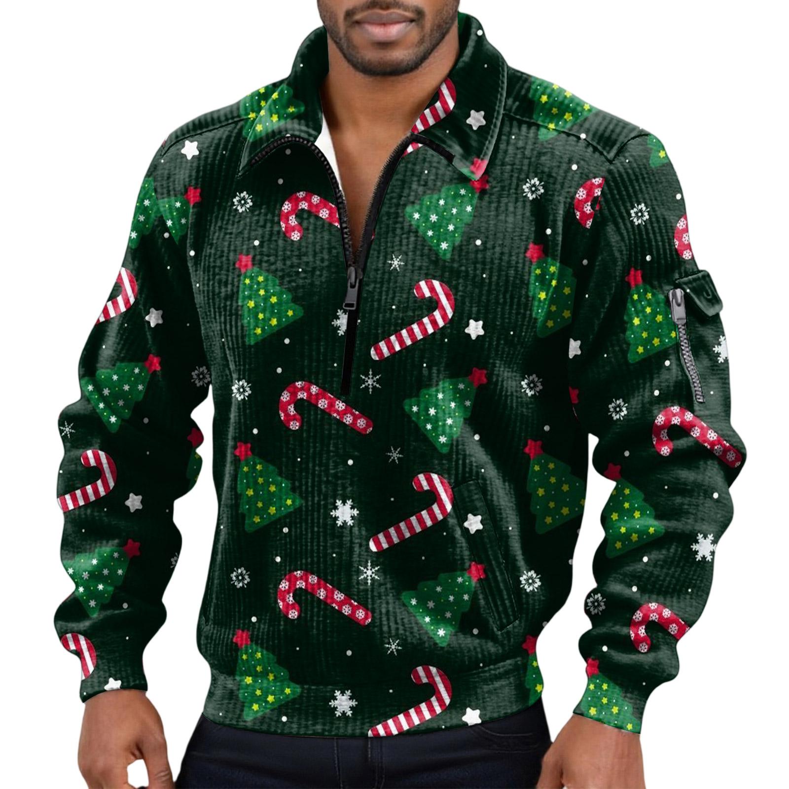 

Мужской однотонный вельветовый топ с длинным рукавом и застежкой-молнией на горловине, мужской повседневный топ с лацканами XXL