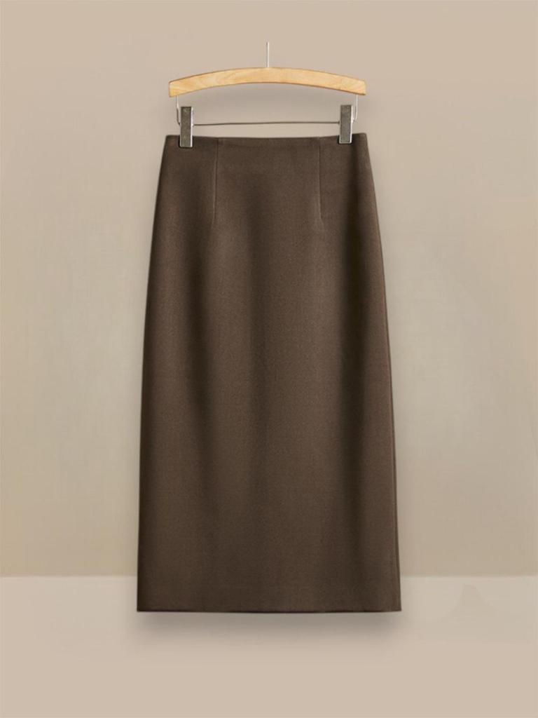 Basic House Black High Waist Pencil Skirt - Autumn/Winter Hip-Hugging Design for Women