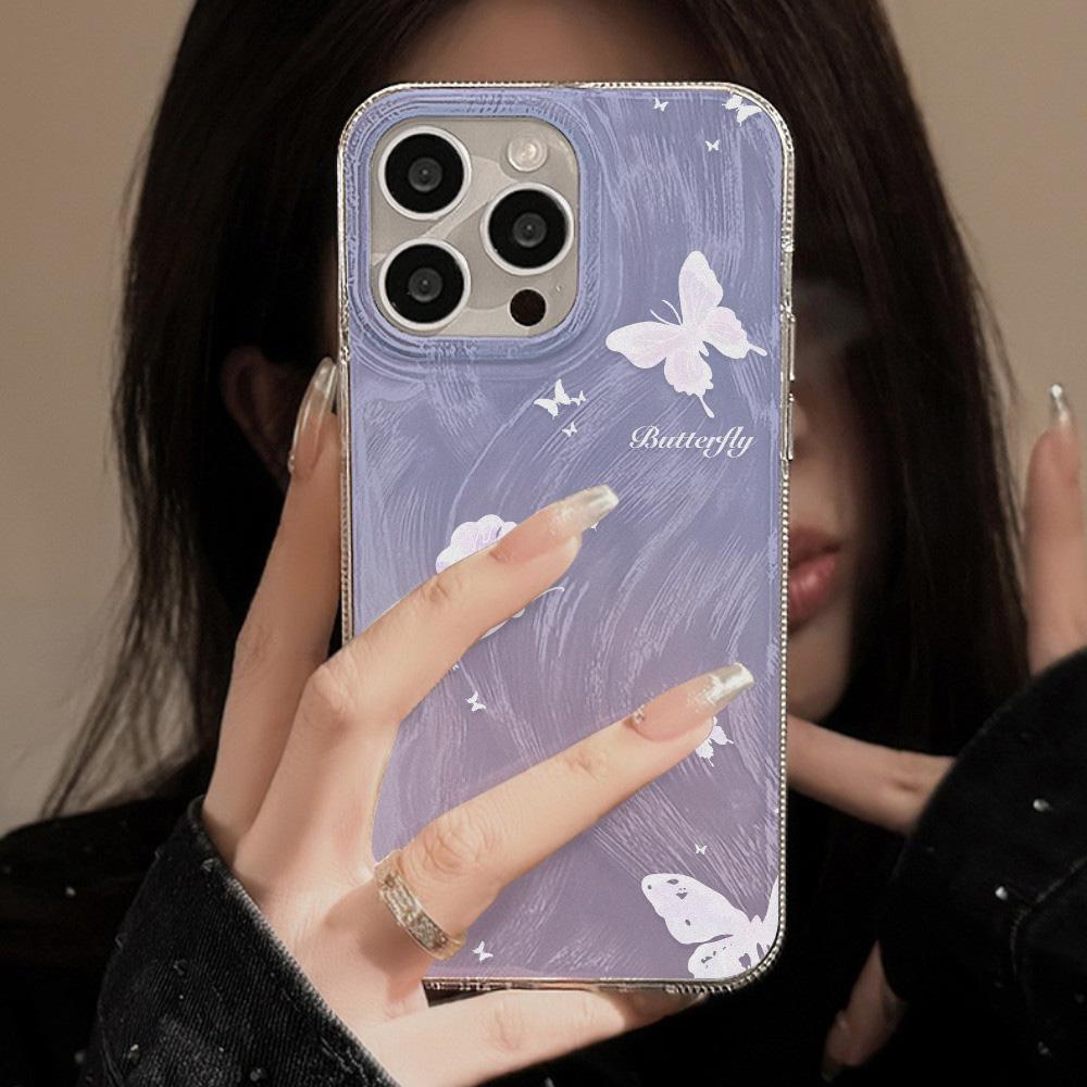 Feather Luster Phone Case for Samsung A53 A14 A33 A12 A32 S24 S23 Plus S20 S21 FE for iPhone 17 15 16 13 Pro 17 16 Pro Max Butterfly Bow Phone Case