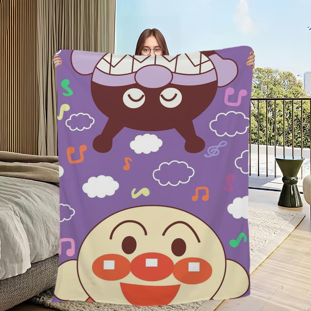 Cute A-Anpanman Printed Comfortable and Soft Sofa, Living Room Bed, Bedroom Blanket Suitable for Travel and Gifts