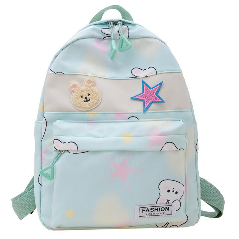 Charming Children s Cartoon Backpack With Soft Nylon Fabric In Various Colors зелёный