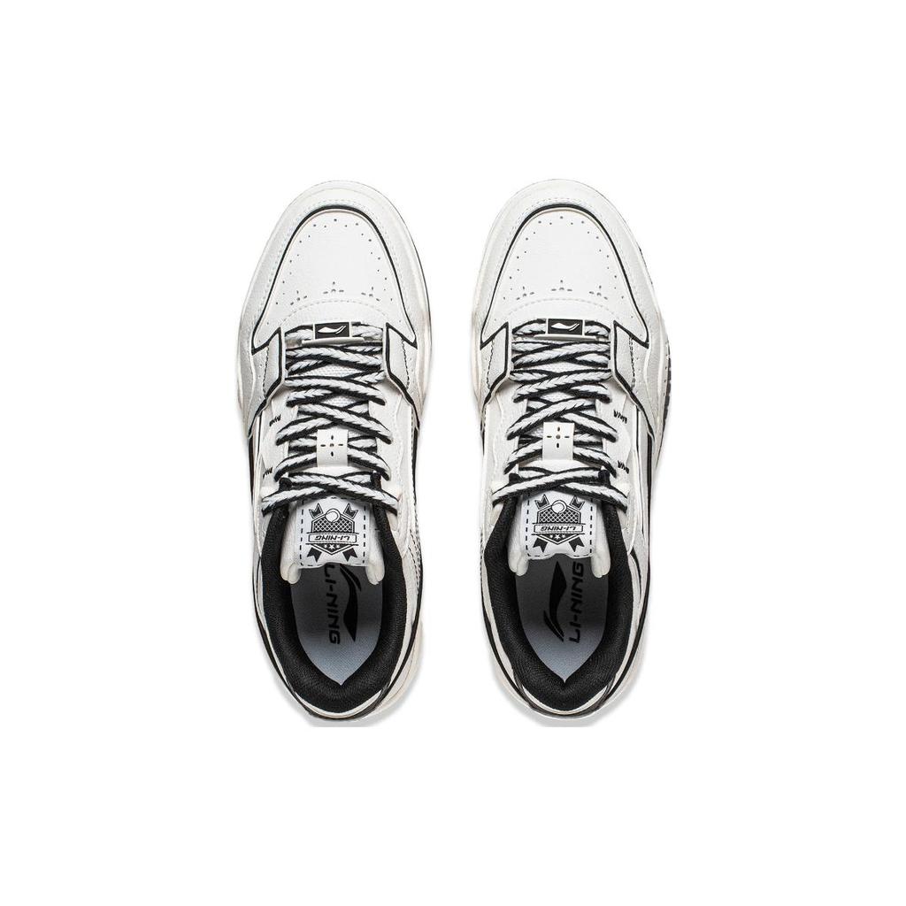 New LiNing Yuebai Breathable Lightweight Low Top Skateboard Shoes Women's White Black AGCS252-21