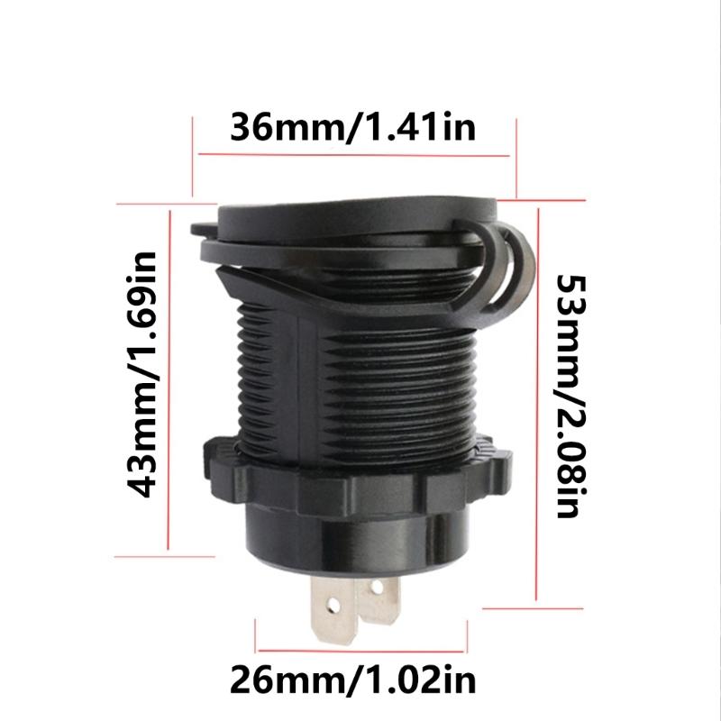 Waterproof Double  USB Charger Socket with LED Light 12V/24V 4.2A Double  USB Port Charger Socket for Car Motorcycle Boats