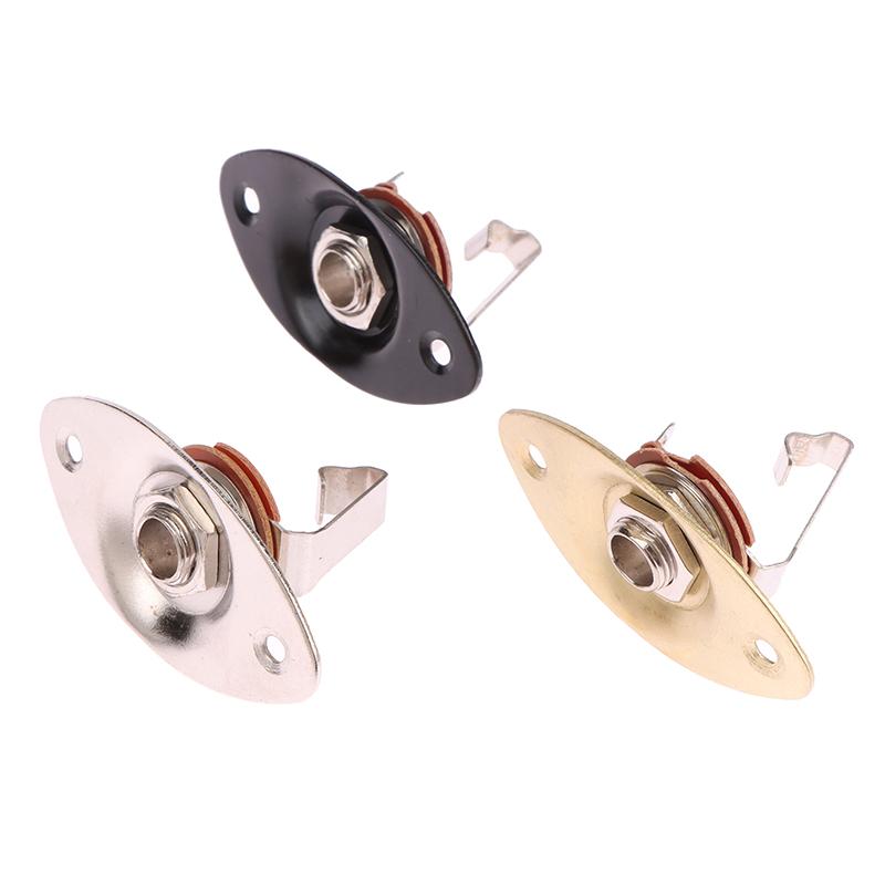 1Set Metal Concave Output Jack Plate Socket & Screws For Electric Guitar Replacement Oval Electric Guitar Pickup Accessories