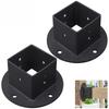 4PCS Solid Metal Fence Railing Brackets Square Base Strong Construction Secure Fencing Support All Weather Applications