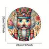 Christmas Nutcracker Round Metal Sign, Highly Detailed Flat Print, Collectible Metal Decor, Waterproof Wall Ornament