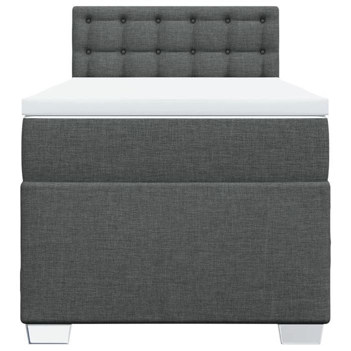 Maison Exclusive - Sommier à lattes de lit avec matelas Gris foncé 100x200cm Tissu
