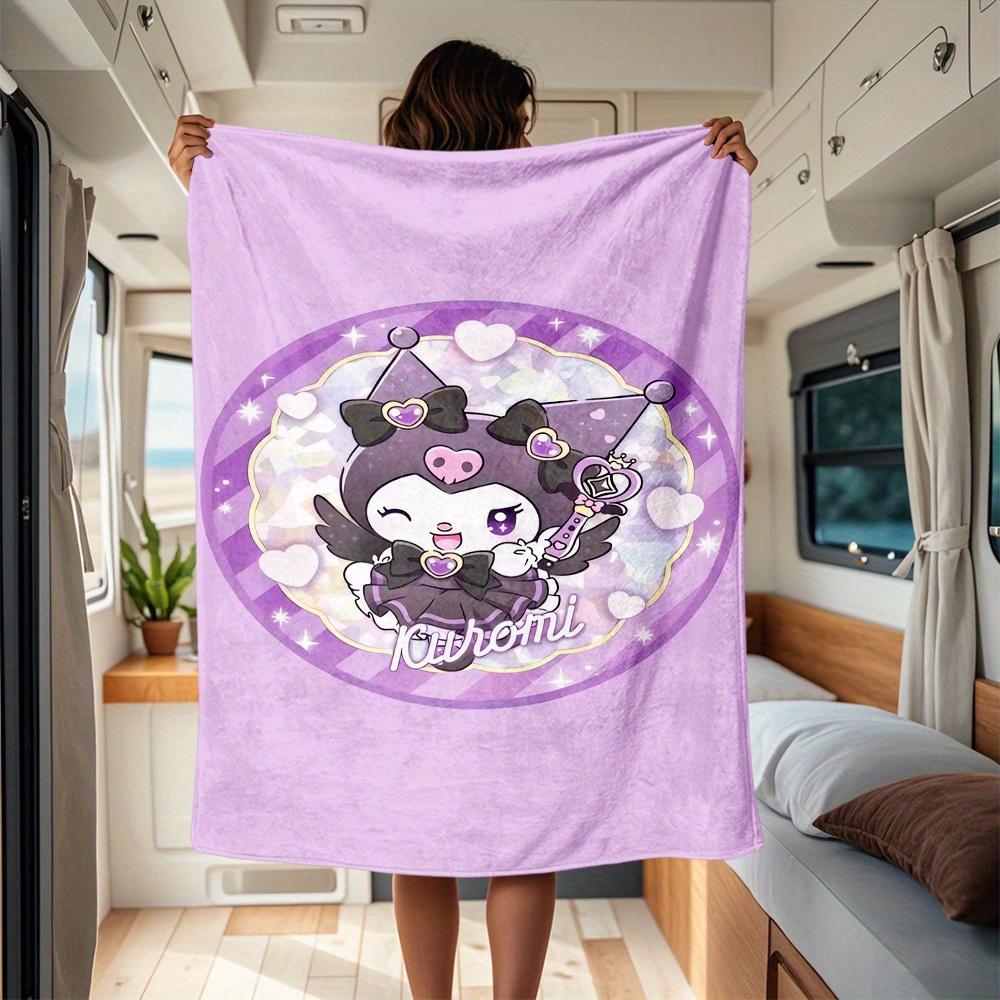

1pc Cute, Magical, Kuromi RV flannel blanket, pattern printed blanket, sofa bed couch car office camping travel warm comfortable soft blanke 130x150cm